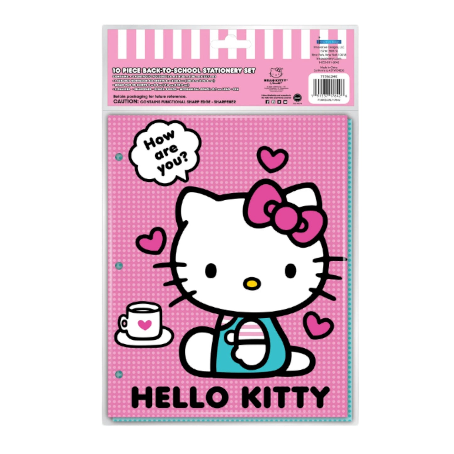 Hello Kitty 10pc Stationery Set