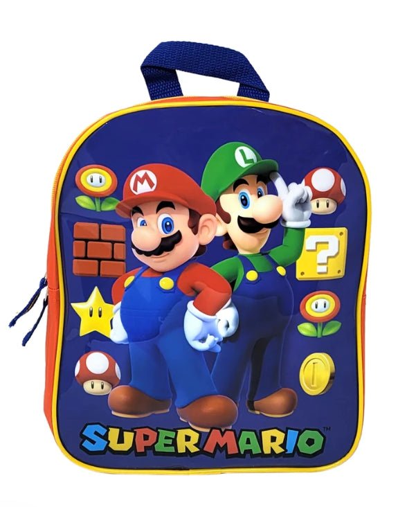 MARIO BROS BACKPACK 11" TODDLER NINTENDO LUIGI VIDEO GAMES BOYS BLUE - MARIO BROS BACKPACK 11" TODDLER NINTENDO LUIGI VIDEO GAMES BOYS BLUE