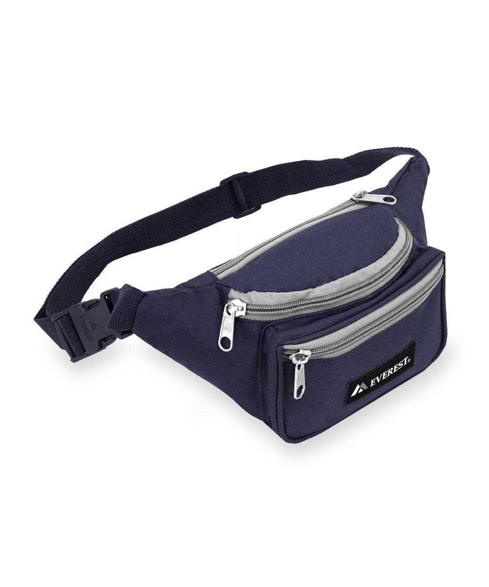 Everest Signature Standard Waist Pack in Navy Blue/Gray