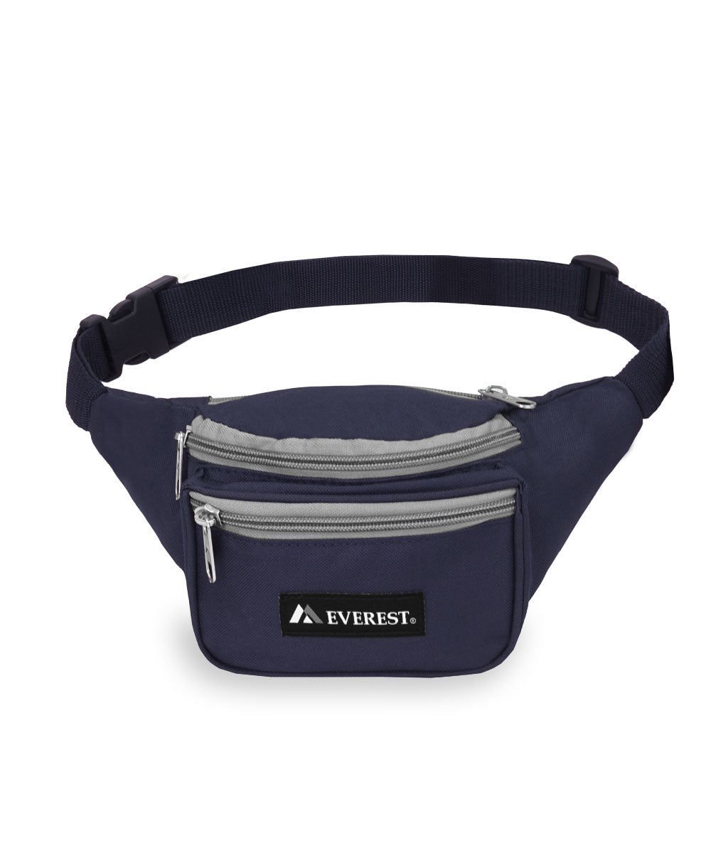 Everest Signature Standard Waist Pack in Navy Blue/Gray