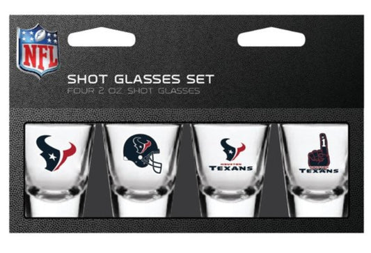 NFL Houston Texans Shot Glasses 4 Set