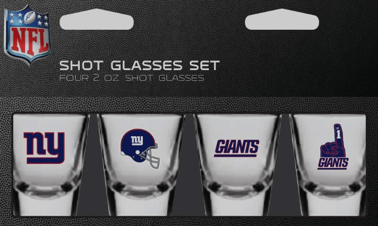 New York Giant NFL 2Oz Shot Glasses Set 4 Pack