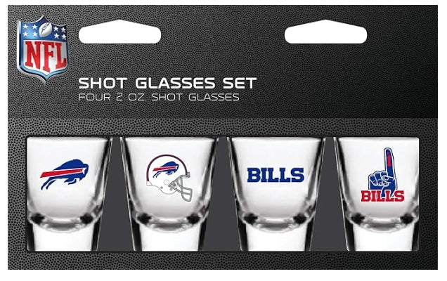 NFL Buffalo Bills Shot Glass Set4 Pack Shot Glass Set