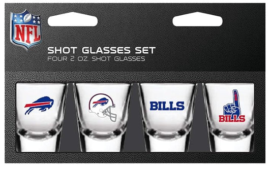 NFL Buffalo Bills Shot Glass Set4 Pack Shot Glass Set