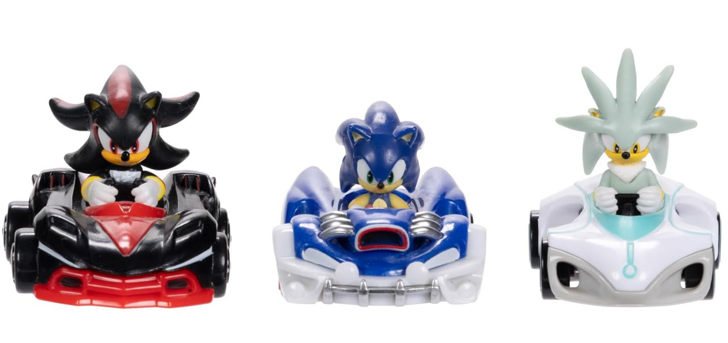 Sonic The Hedgehog Vehicles 3-Pack 1:64 Die-Cast, Includes Sonic – Speed Star, Tails