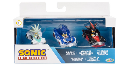 Sonic The Hedgehog Vehicles 3-Pack 1:64 Die-Cast, Includes Sonic – Speed Star, Tails