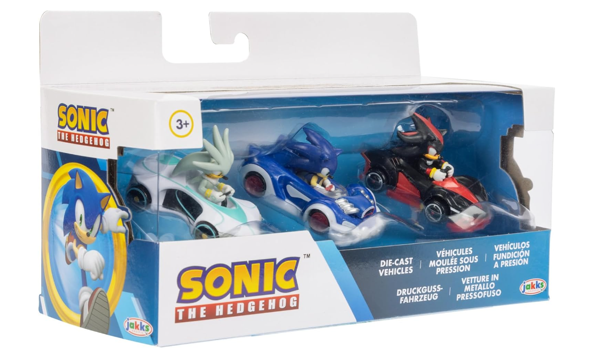 Sonic The Hedgehog Vehicles 3-Pack 1:64 Die-Cast, Includes Sonic – Speed Star, Tails