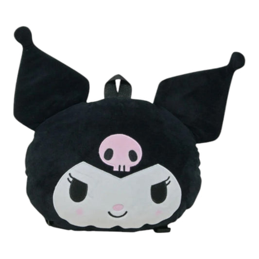 Kuromi Head Shaped Plush Backpack