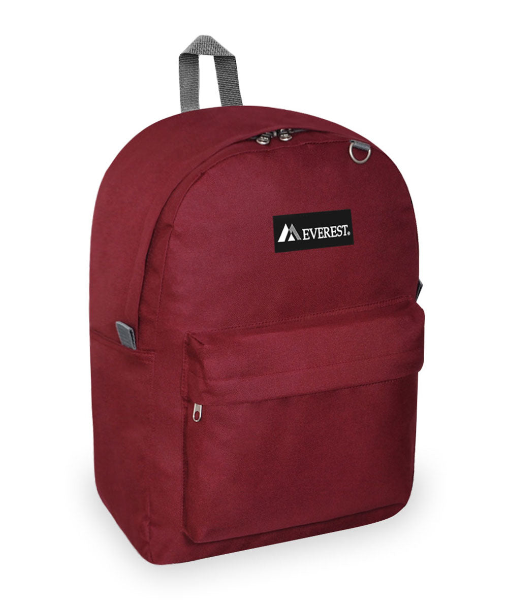 Classic Large Student Backpack in Burgundy