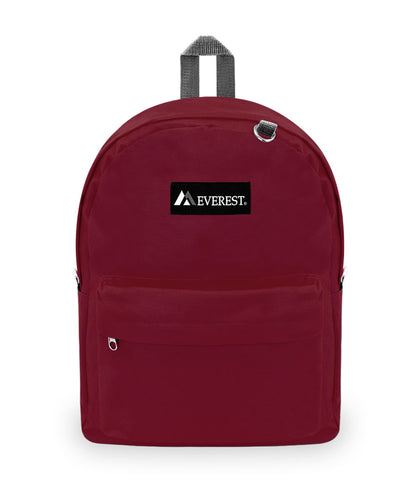 Classic Large Student Backpack in Burgundy