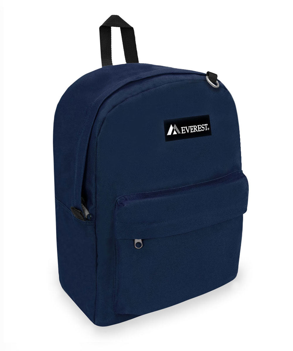 Classic Large Student Backpack in Navy Blue