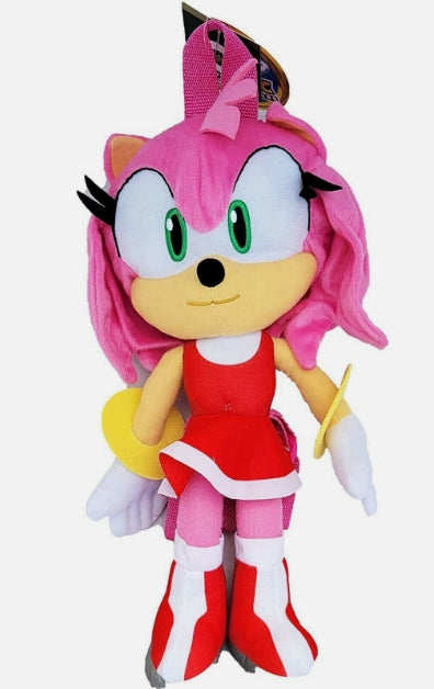 Sonic The Hedgehog Amy Rose Sonic Plush Backpack 16 inch - Pink