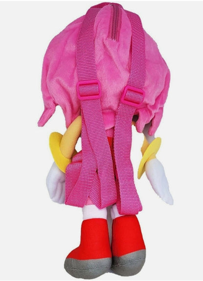 Sonic The Hedgehog Amy Rose Sonic Plush Backpack 16 inch - Pink