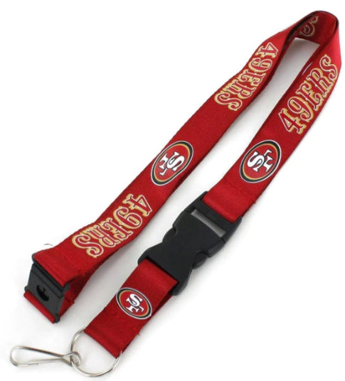 NFL San Francisco 49ers Lanyard Key Ring Keychain ID Holder