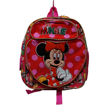 Kids Children Small Backpack Book Bag 12" Disney Minnie Mouse Comic Print Pink