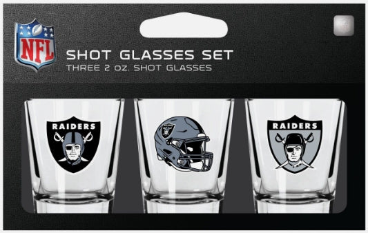 NFL Las Vegas Raiders Shot Glass Set 3 Pack