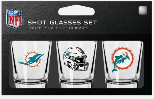 NFL Miami Dolphins 49ers Shot Glass Set 3 Pack