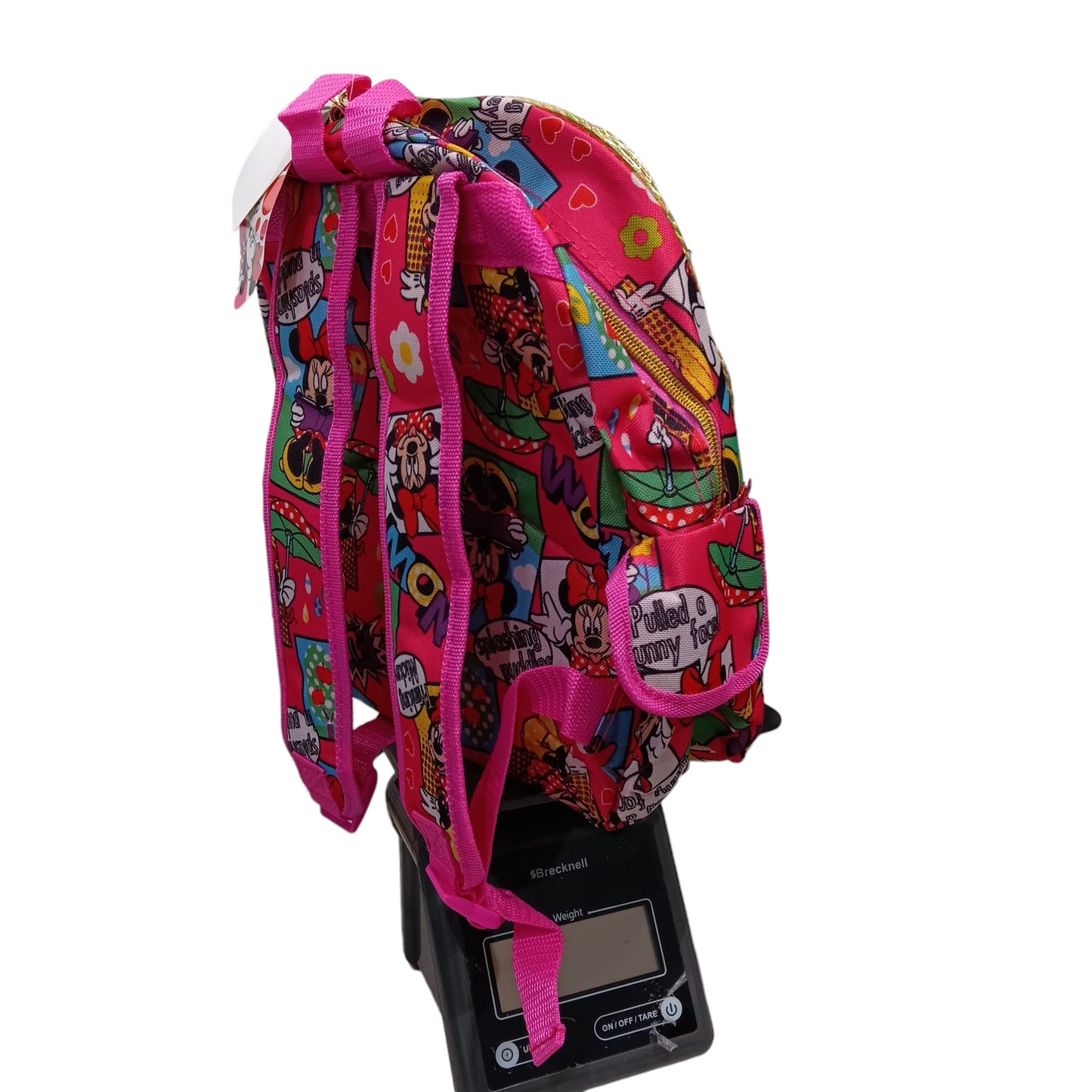 Kids Children Small Backpack Book Bag 12" Disney Minnie Mouse Comic Print Pink