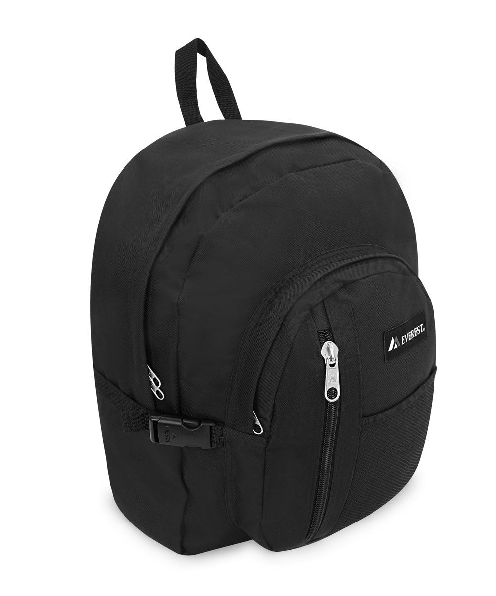 Basic Backpack with Front Mesh Pocket in Black