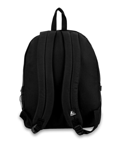 Basic Backpack with Front Mesh Pocket in Black