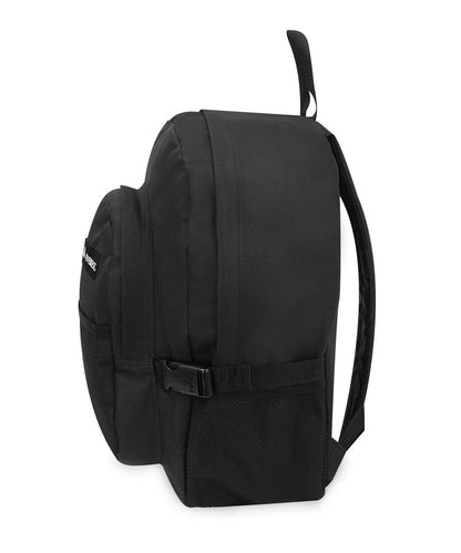 Basic Backpack with Front Mesh Pocket in Black