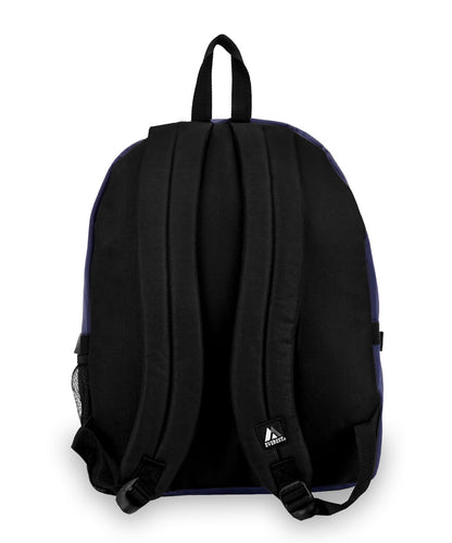 Basic Backpack with Front Mesh Pocket in Navy/Black