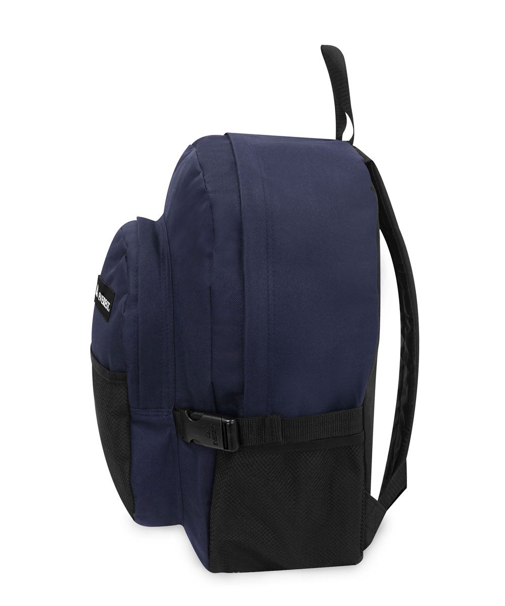 Basic Backpack with Front Mesh Pocket in Navy/Black