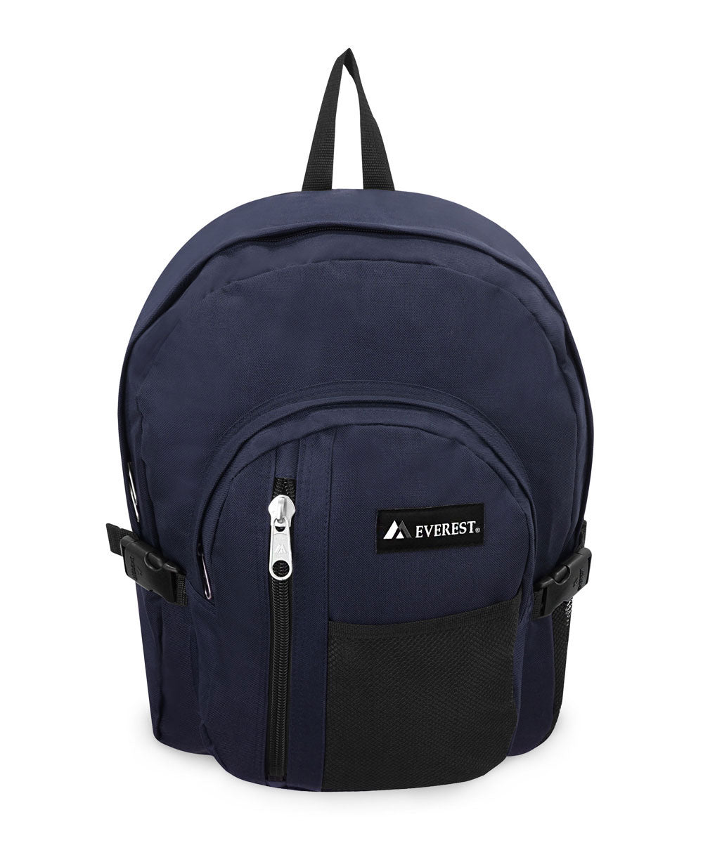 Basic Backpack with Front Mesh Pocket in Navy/Black