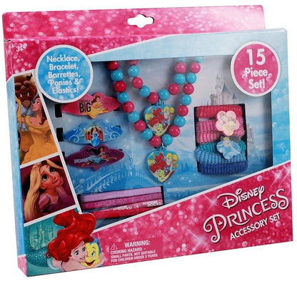 Disney Princesses Girls 15pc Dress Up Fashion Jewelry Accessory Box Gift Set