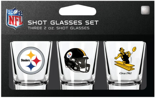 NFL Pittsburgh Steelers Shot Glass Set 3 Pack