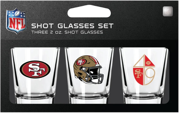 NFL San Francisco 49ers Shot Glass Set 3 Pack