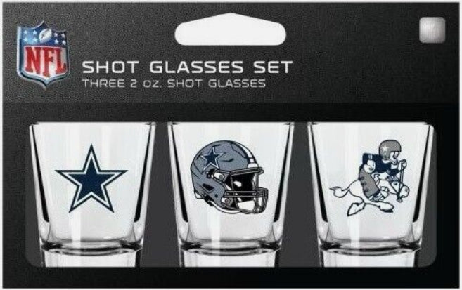 NFL Dallas Cowboys Shot Glass Set 3 Pack