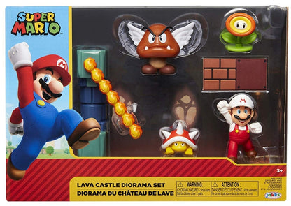 Super Mario Nintendo Lava Castle 2.5" Figure Diorama Play Set