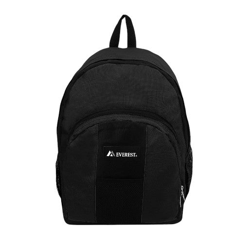 Backpack with Front and Side Pockets in Black