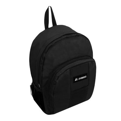 Backpack with Front and Side Pockets in Black