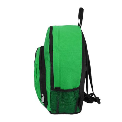 Backpack with Front and Side Pockets in Emerald Green