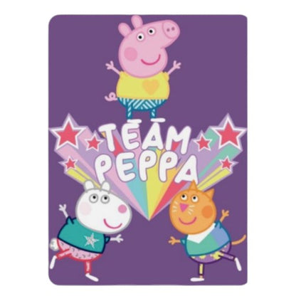 Peppa Pig "Team Peppa" Comfortable Fleece Throw Blanket