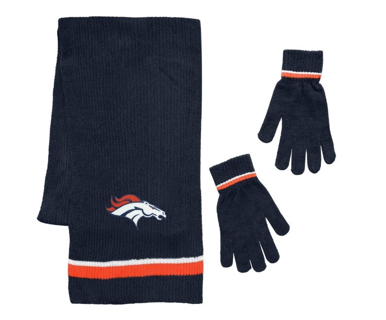 DENVER BRONCOS Scarf with Matching Gloves Gift Set NFL - DENVER BRONCOS Scarf with Matching Gloves Gift Set NFL