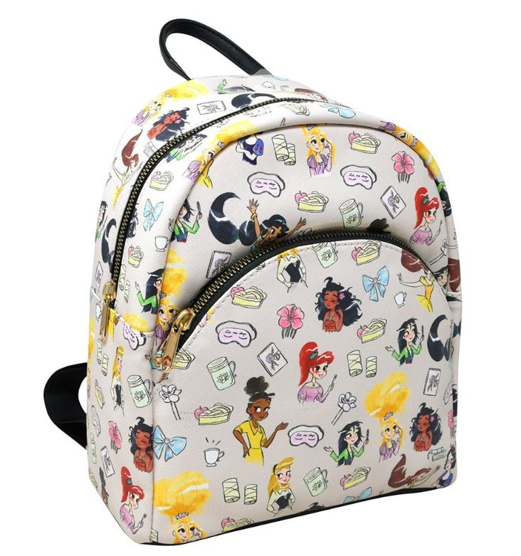 Disney Princess All Over print 10" Mini Deluxe Backpack with 1 Front pocket - Disney Princess All Over print 10" Mini Deluxe Backpack with 1 Front pocket