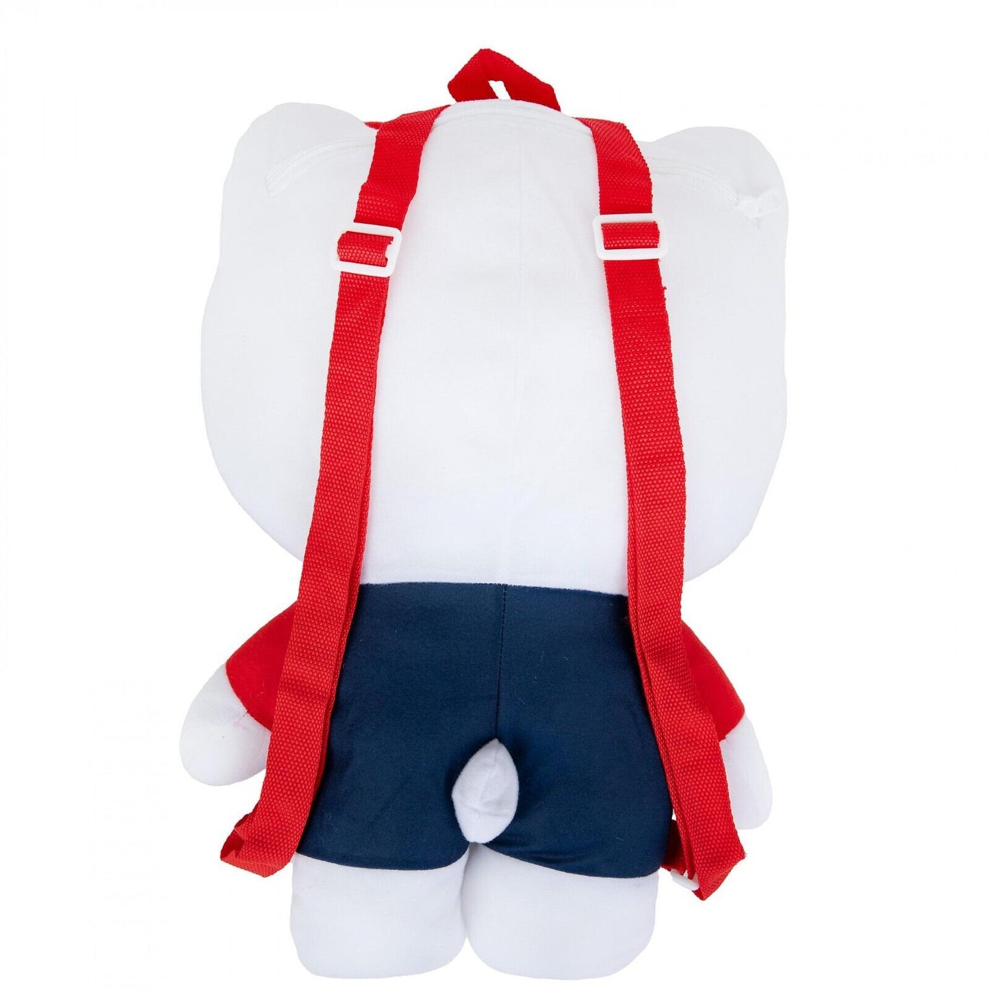 Hello Kitty 16 Inch Navy Blue Overall with Red Bow Plush Backpack - PLUSH TOY - Hello Kitty 16 Inch Navy Blue Overall with Red Bow Plush Backpack