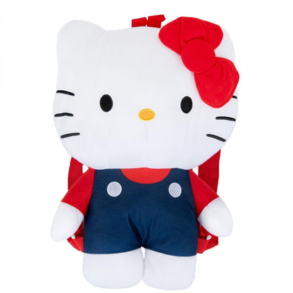 Hello Kitty 16 Inch Navy Blue Overall with Red Bow Plush Backpack - PLUSH TOY - Hello Kitty 16 Inch Navy Blue Overall with Red Bow Plush Backpack