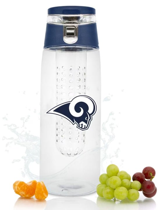 LA Rams Sport Bottle 24oz Plastic Infuser Style - LA Rams Sport Bottle 24oz Plastic Infuser Style