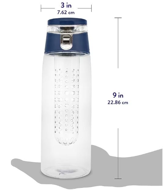 LA Rams Sport Bottle 24oz Plastic Infuser Style - LA Rams Sport Bottle 24oz Plastic Infuser Style