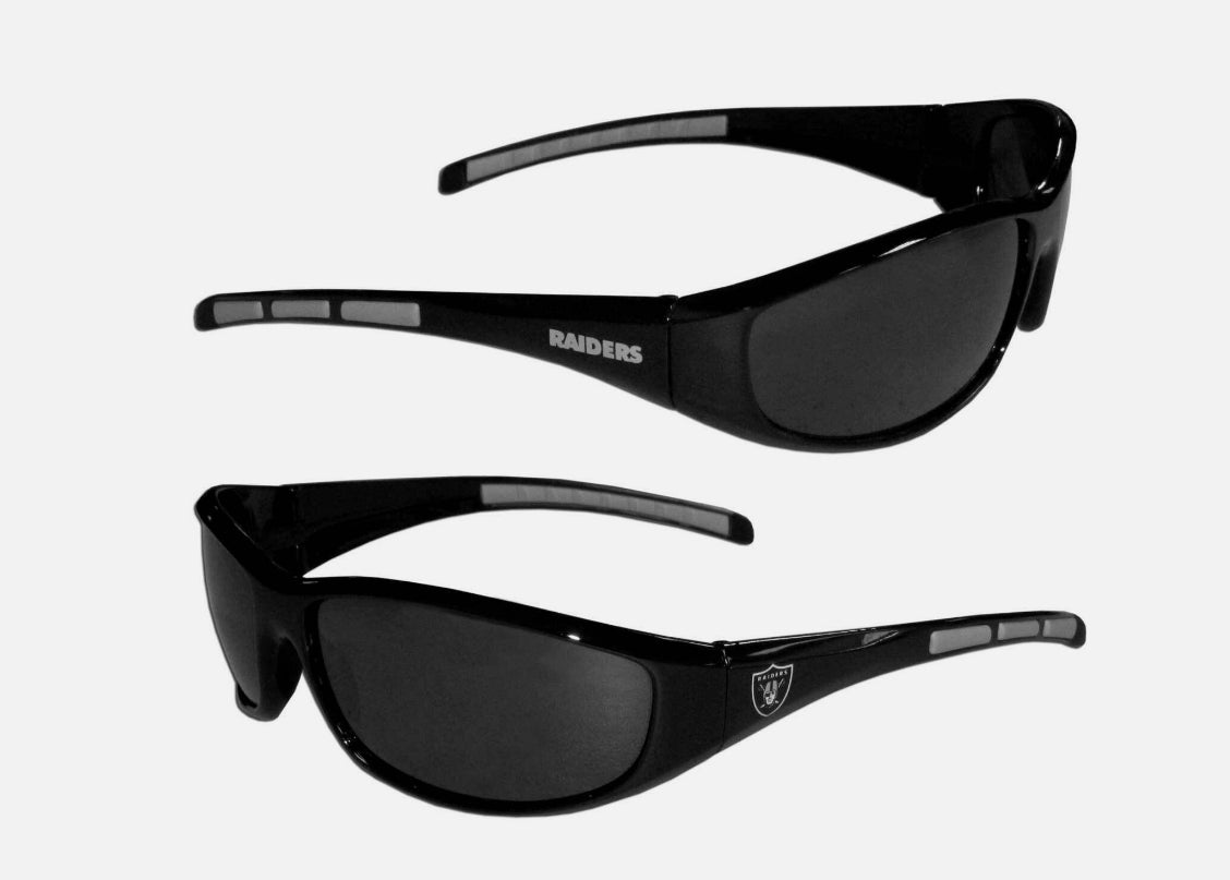 Las Vegas Raiders Wrap Sunglasses Sports NFL Fan 100% UVA/UVB, Licensed - Las Vegas Raiders Wrap Sunglasses Sports NFL Fan 100% UVA/UVB, Licensed