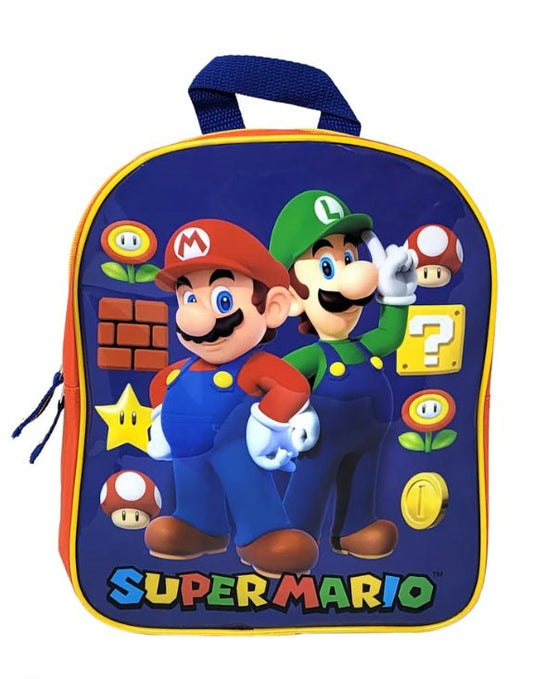 MARIO BROS BACKPACK 11" TODDLER NINTENDO LUIGI VIDEO GAMES BOYS BLUE - MARIO BROS BACKPACK 11" TODDLER NINTENDO LUIGI VIDEO GAMES BOYS BLUE