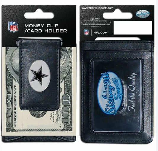 NFL COWBOYS Leather Money Clip Card - NFL COWBOYS Leather Money Clip Card