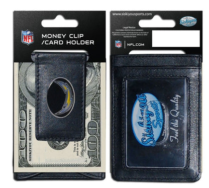 NFL LA CHARGERS Leather Money Clip Card - NFL LA CHARGERS Leather Money Clip Card