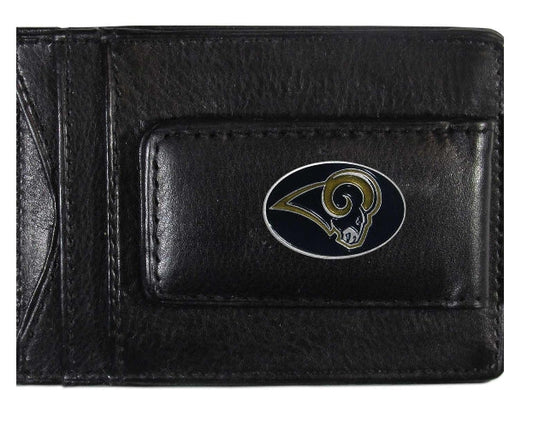 NFL LA RAMS Leather Money Clip Card - NFL LA RAMS Leather Money Clip Card