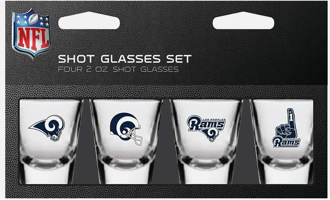 NFL Los Angeles Rams Shot Glass Set4 Pack - NFL Los Angeles Rams Shot Glass Set4 Pack