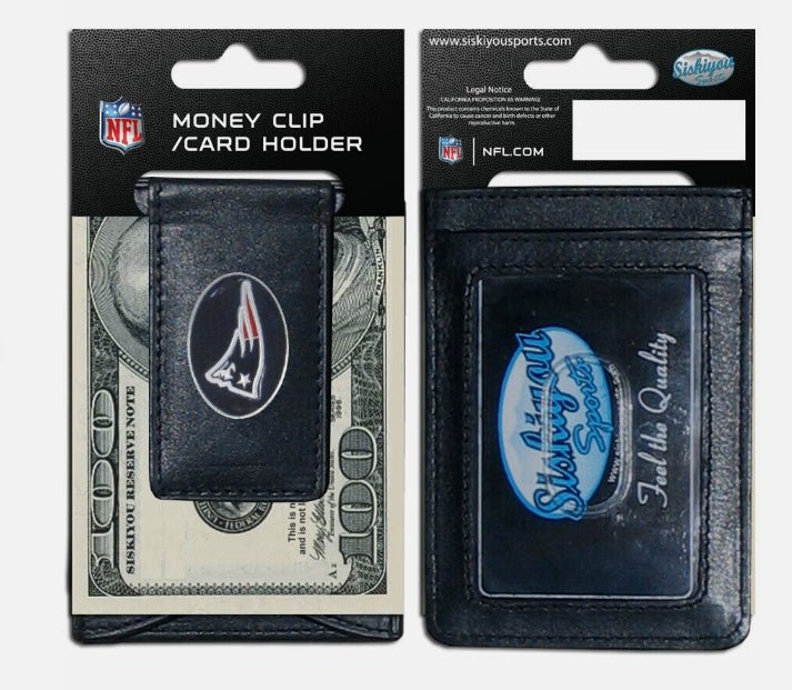 NFL PATRIOTS Leather Money Clip Card - NFL PATRIOTS Leather Money Clip Card